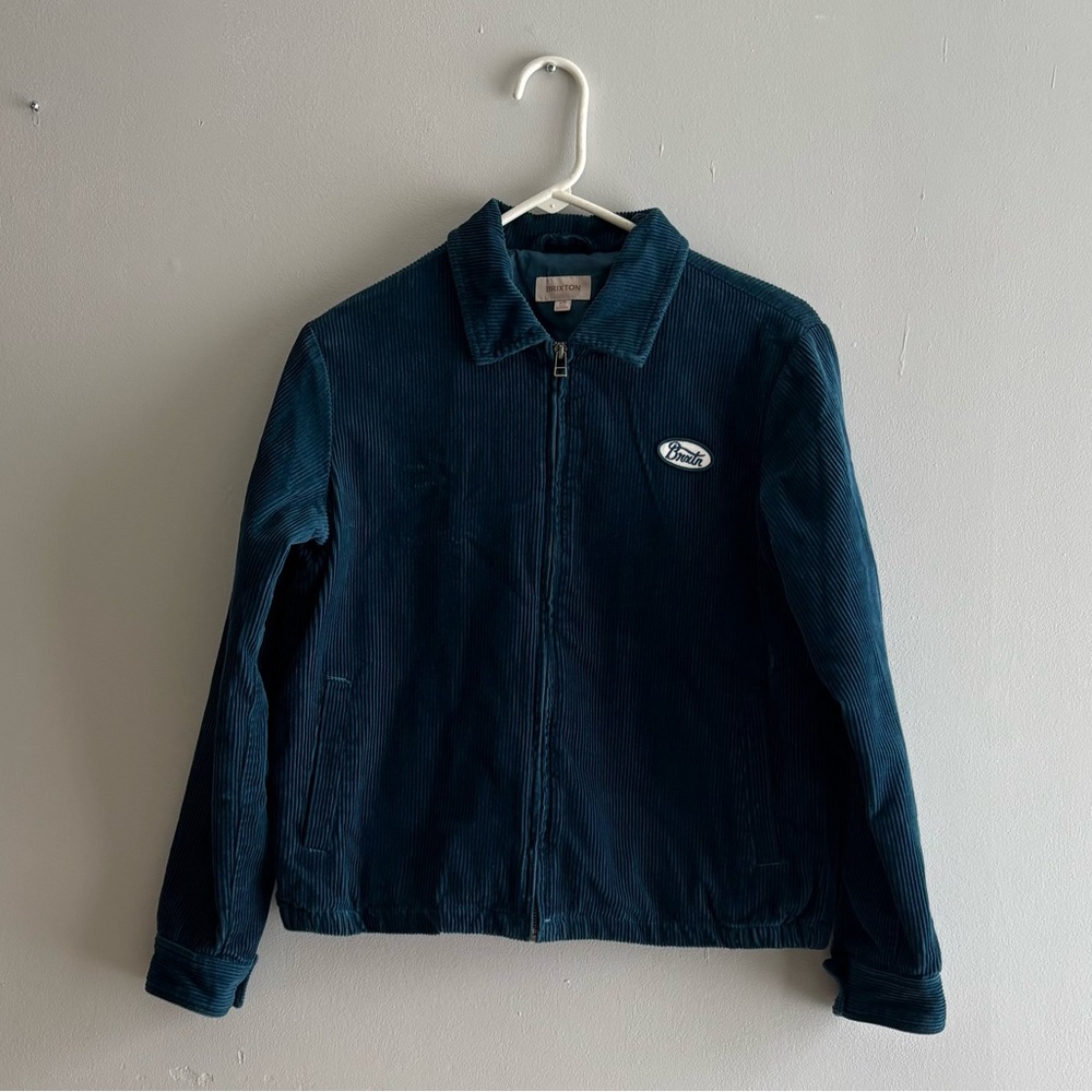 Brixton Utopia Jacket Women Sz  XS Indie Teal Corduroy Detroit Chore Full Zip
